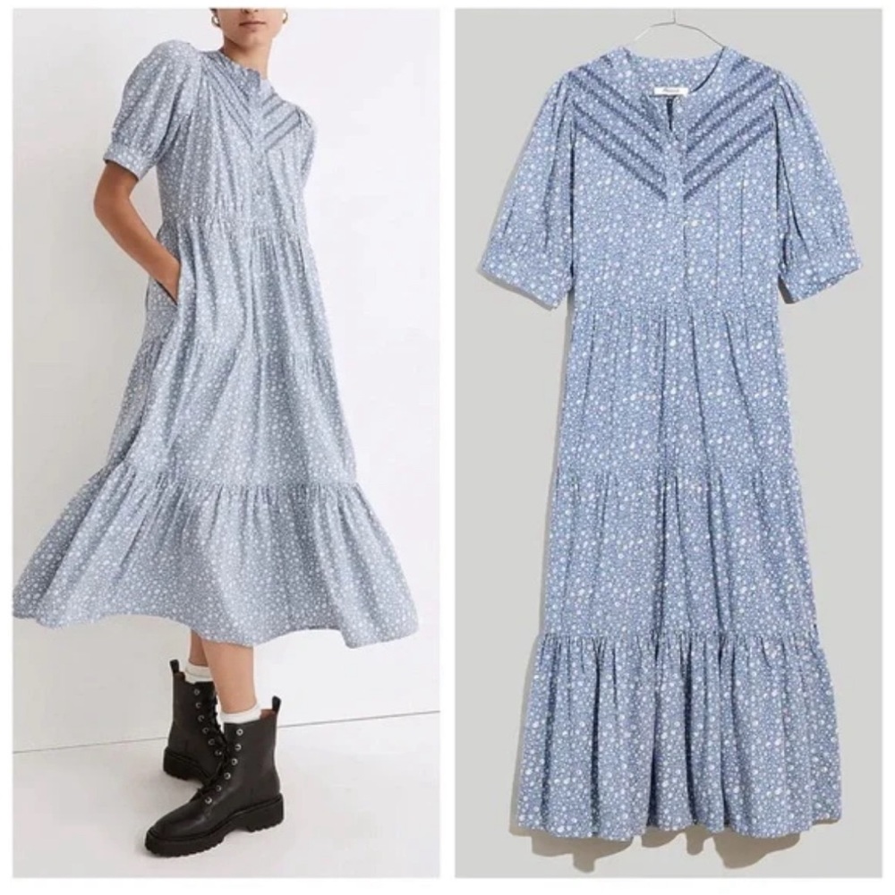 Madewell Blue Floral Maxi Dress